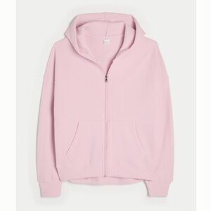 NWT Hollister Gilly Hicks Oversized Waffle Zip-Up Hoodie, Small in Light Lilac